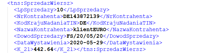 jpk mf wzorcowy plik jpk_vt dla Wewnątrzwspolnotowej Dostawy Towarow