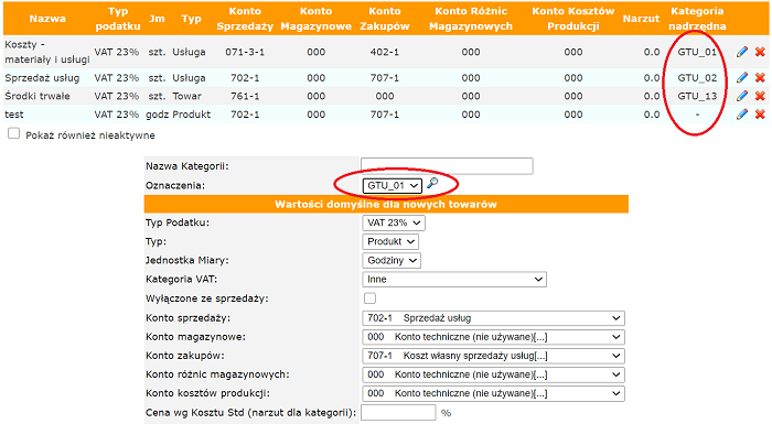 jpk mf Oznaczenie dotyczące dostawy i świadczenia usług