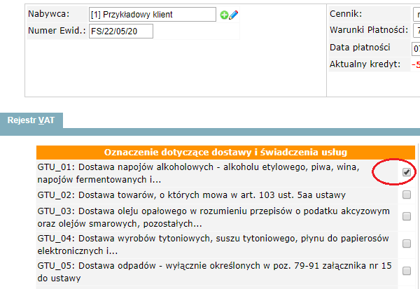 jpk mf Oznaczenie dotyczące dostawy i świadczenia usług