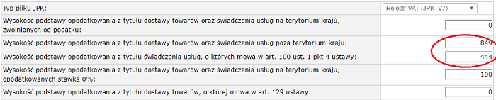 jpk mf jpk v7 - dostawy towarów oraz świadczenia usług poza terytorium kraju - część deklaratywna