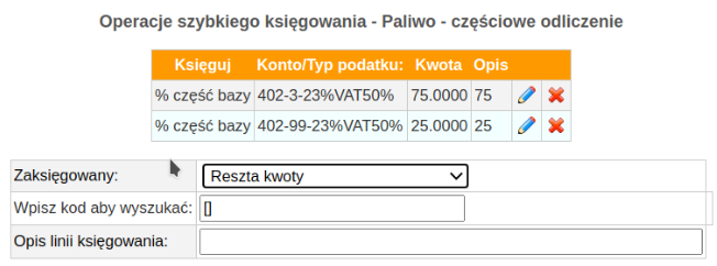 przykład wzorca szybkiego księgowania